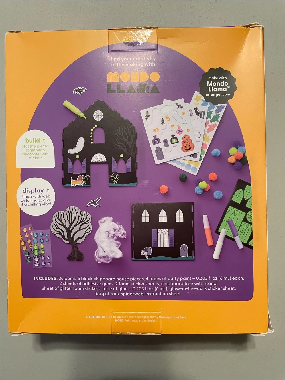 Mondo Llama Create-Your-Own Haunted House Kit - Orange & Purple
